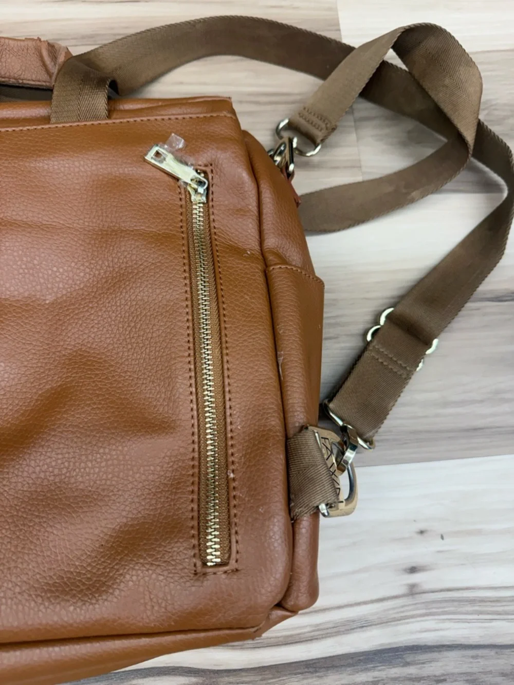 Fawn Design Brown Leather Convertible Backpack